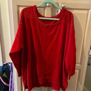 Red jeweled sweater